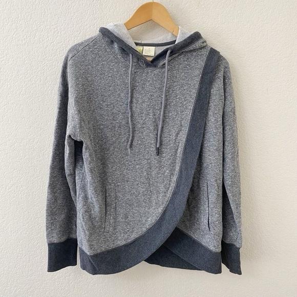Halcyon Tops - Halcyon Crossover Sweatshirt Womens Size Medium Gray Hood Pullover